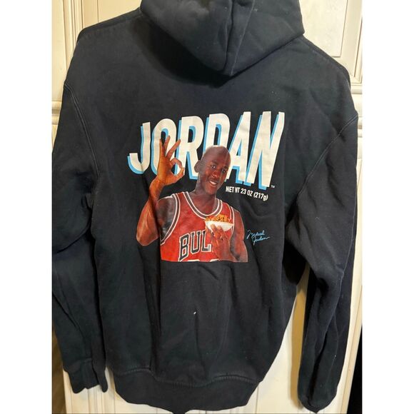 Nike Air Jordan Men's MJ Flight MVP OK Graphic Fleece Hoodie Black XS - Picture 4 of 9
